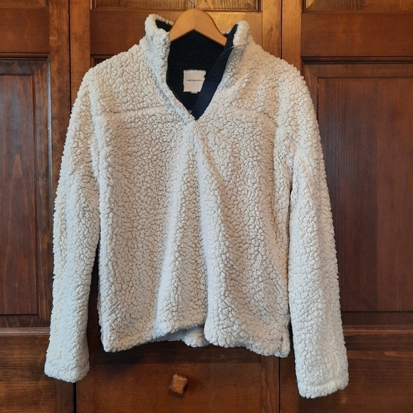 Thread & Supply cream T-snap pullover sherpa long sleeve shirt jacket - Picture 1 of 8